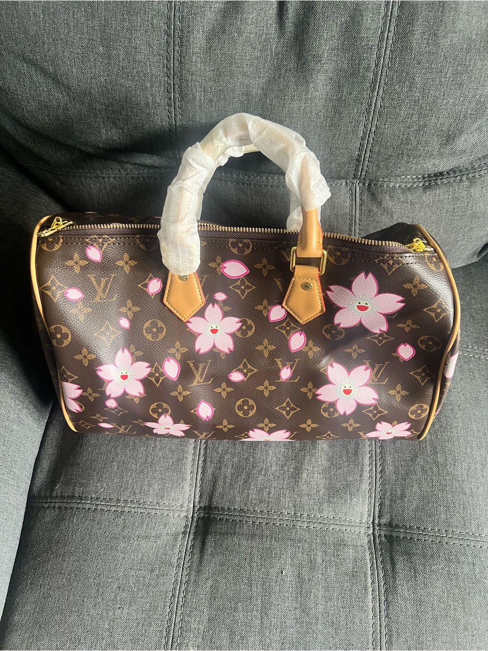 Louis Vuitton Monogram Sakura Speedy 30 Pink Floral Satchel - Picture 3 of 5